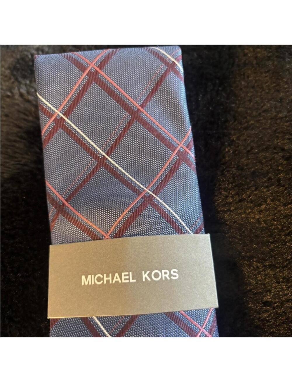 ( Michael Kors) Blue and Red Plaid Men's Tie